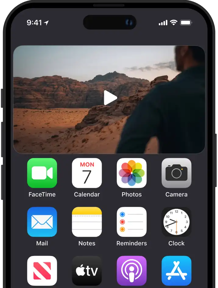 Enjoy with built-in media player, watch video, listen for the music even offline