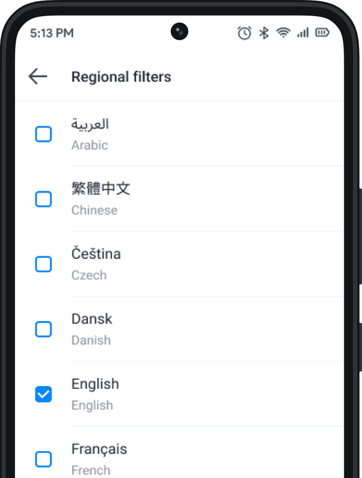 Regional filter